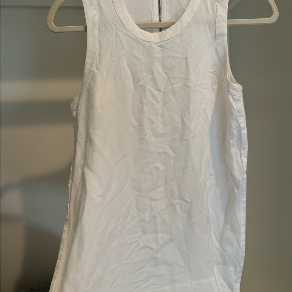 Helmut Lang Silky Sleeveless Tank Top with Zipper Detail